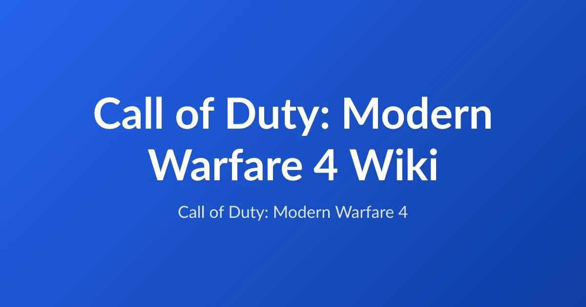Call of Duty: Modern Warfare 4 game artwork